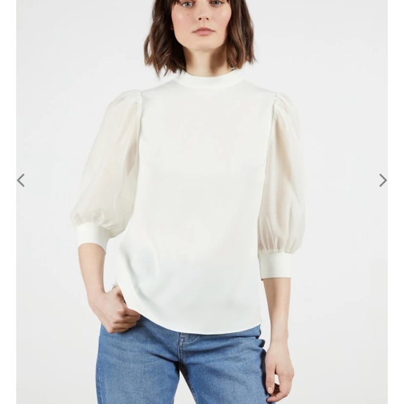 Ted Baker NWT Micaeli Organza Volume Sleeve Top Size 2 - Picture 1 of 12